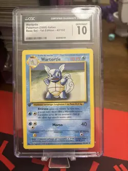 Pokemon TCG CGC 10 1st Edition Wartortle Base Set Uncommon Card 42/102 Italian - Image 1