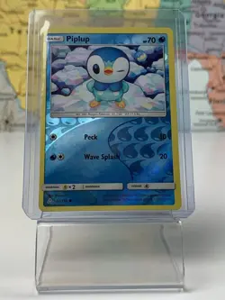 SHIPS SAME DAY Pokemon Card Piplup 32/156 Reverse Holo Basic Water Type 2018 - Image 1