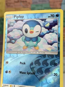 SHIPS SAME DAY Pokemon Card Piplup 32/156 Reverse Holo Basic Water Type 2018 - Image 3