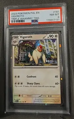 POKEMON CARD VIGOROTH 161 TRIPLE WHAMMY TIN PROMO #161 PAL EN GRADED PSA 8 - Image 1