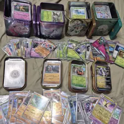 Pokemon Card Lot with collector tins scarlet violet Excellent shape all holo - Image 1