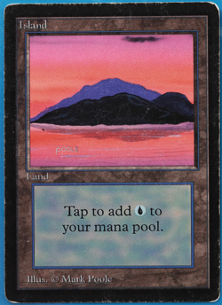 Island (C Dark Purple) Beta HP/DAMAGED Basic Land CARD (506098) ABUGames - Image 1