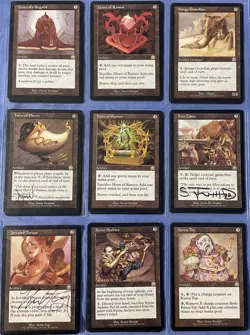 COMPLETE, MOSTLY-SIGNED M:tG MTG MERCADIAN MASQUES Play Card SET!!!!! - Image 3