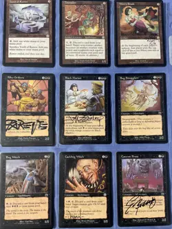 COMPLETE, MOSTLY-SIGNED M:tG MTG MERCADIAN MASQUES Play Card SET!!!!! - Image 5