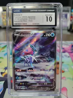 CGC 10 GEM MINT Suicune V SAR 215/172 Pokemon Japanese VSTAR Universe (2022) - Image 1