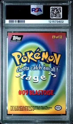 1999 TOPPS POKEMON THE MOVIE EDT #E9 BLASTOISE #9 PSA 7 - Image 2
