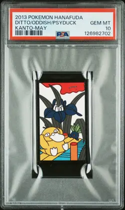 2013 POKEMON HANAFUDA KANTO MAY DITTO/ODDISH/PSYDUCK PSA 10 - Image 1