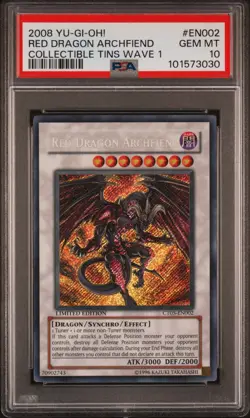 PSA 10 Red Dragon Archfiend CT05-EN002 Secret Rare Promo *3030 YUGIOH - Image 1