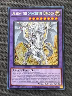 Yugioh Albion the Sanctifire Dragon 1st Edition Secret Rare MP24-EN082 NM - Image 1