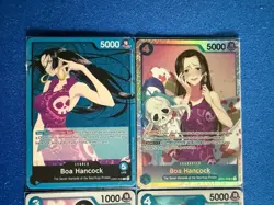 Boa Hancock One Piece TCG 4-card lot OP01 Super Rare+OP07 Leader +more - PWE - Image 3
