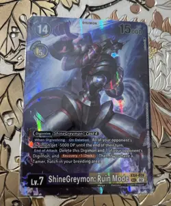 Digimon Card Game EX4-074 SEC Alt Art ShineGreymon Ruin Mode Secret Rare - Image 1