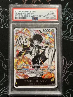One Piece Card PSA10 Monkey D Luffy ST13-003 Leader Alt Art 2023 Japanese - Image 1
