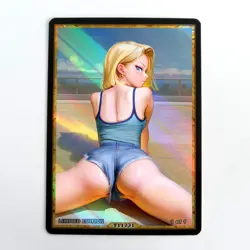 ANDROID 18 Waifu Anime Card LIMITED 1/1 Custom TCG Holo T11731 - Image 1