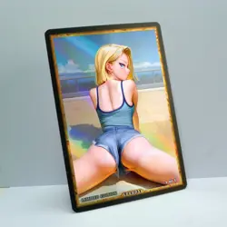 ANDROID 18 Waifu Anime Card LIMITED 1/1 Custom TCG Holo T11731 - Image 2