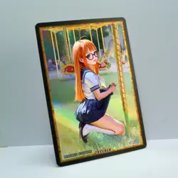 SAKURA FUTABA SAKURA Waifu Anime Card LIMITED 1/1 Custom TCG Holo T11818 - Image 2