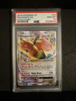 Pokemon TCG Dragonite-EX Evolutions Holo Rare Card 72/108 PSA 10 - Image 1