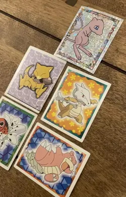 5 Topps Pokemon Merlin 1999 Boom Stick Card Mew Holo Foil S23 NM +4 More Pokemon - Image 3