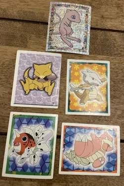 5 Topps Pokemon Merlin 1999 Boom Stick Card Mew Holo Foil S23 NM +4 More Pokemon - Image 4