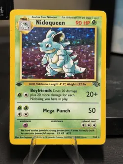 1st edition Nidoqueen 7/64 Jungle Holo Rare Card LP Pokemon TCG - Image 1