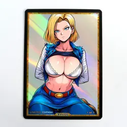 ANDROID 18 Waifu Anime Card LIMITED 1/1 Custom TCG Holo T11732 - Image 1