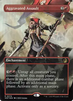 Aggravated Assault (Anime Borderless) - Wilds of Eldraine (WOT) - Foil - LP - Image 1