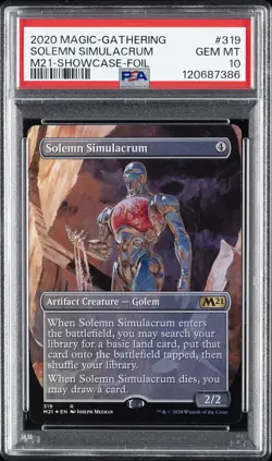 2020 MTG CORE SET 2021 SHOWCASE-FOIL #319 SOLEMN SIMULACRUM PSA 10 - Image 1