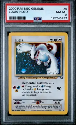 2000 POKEMON NEO GENESIS #9 LUGIA-HOLO PSA 8 - Image 1