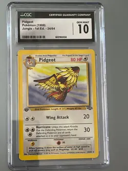 Pidgeot 1st Edition Regular Rare 24/64 Pokemon Jungle CGC Gem Mint 10 - Image 1