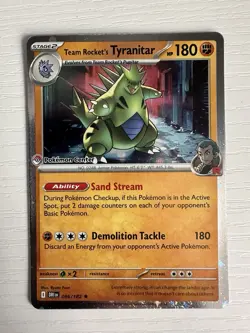 Team Rocket's Tyranitar 096/182| Destined Rivals | Pokemon Center Stamp - Image 1