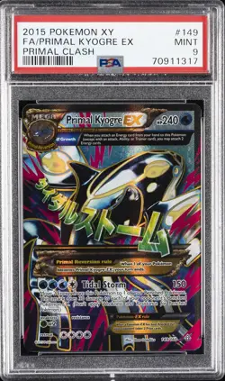 2015 POKEMON XY PRIMAL CLASH #149 FULL ART/PRIMAL KYOGRE EX PSA 9 - Image 1