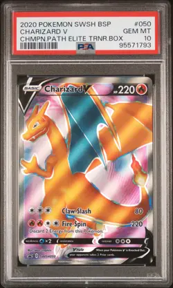2020 POKEMON SWSH BLACK STAR PROMO #050 CHARIZARD V PSA 10 - Image 1