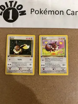 Eevee 1st Edition Pokemon Card Lot Vintage WOTC - Image 1
