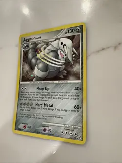 Pokemon Mysterious Treasures Aggron LV.49 Reverse Holo Card 1/123 - Image 2
