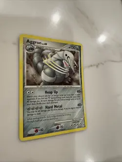 Pokemon Mysterious Treasures Aggron LV.49 Reverse Holo Card 1/123 - Image 3