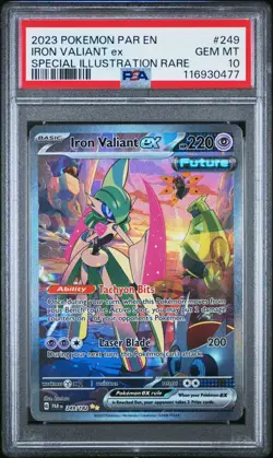 POKEMON PSA 10 2023 SV Paradox Rift Iron Valiant ex 249/182 SIR *0477 - Image 1