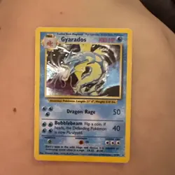 Pokemon TCG Gyarados Holo Rare Card WOTC Base Set 6/102 NM Condition - Image 1