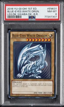 2016 YU-GI-OH! LEGEND DECK II #ENK01 BLUE-EYES WHITE DRAGON PSA 8 - Image 1