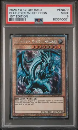 2024 YU-GI-OH! RA03-QUARTER CENTURY BONANZA 1ST ED BLUE-EYES WHITE DRAGON PSA 9 - Image 1