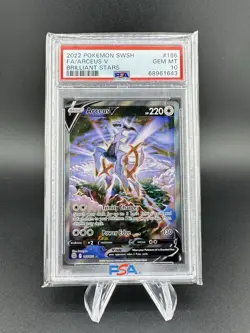 2022 POKEMON BRILLIANT STARS FULL ART ARCEUS V 166/172 PSA 10 GEM MINT - Image 1