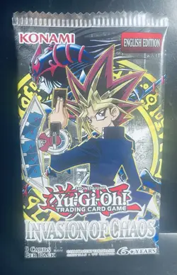 YuGiOh - Invasion Of Chaos Booster Pack - Unlimited - 1996 Print - Sealed - Image 1
