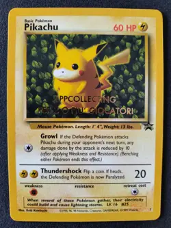 Pokemon Pikachu # 1 LPP Collecting Stamp CORRECTED WOTC Black Star Promo Card - Image 1