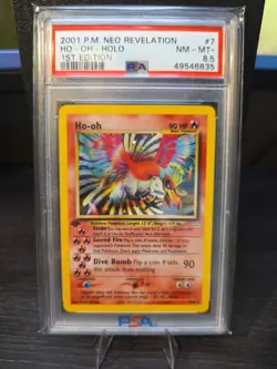 2001 Pokemon Ho-Oh Neo Revelation Holo Card 7/64 Rare First Edition PSA 8.5 - Image 1
