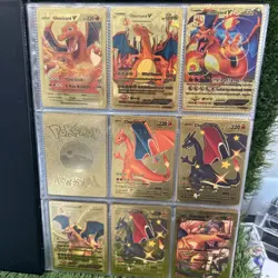 Pokemon Gold Foil Fan Art 130+ Card Lot Collection (18 Charizard, Pikachu) - Image 1