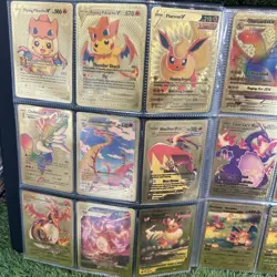 Pokemon Gold Foil Fan Art 130+ Card Lot Collection (18 Charizard, Pikachu) - Image 2