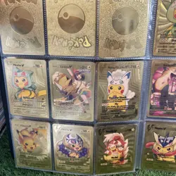 Pokemon Gold Foil Fan Art 130+ Card Lot Collection (18 Charizard, Pikachu) - Image 4