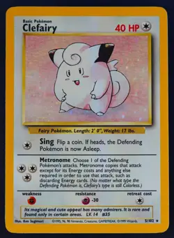 Pokemon - Clefairy Holo - 5/102 - Base Set - Rare Card - NM - Image 2