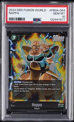 2024 DRAGON BALL SUPER CARD GAME FUSION WORLD ULTRA LIMIT #FB04-064 NAPPA PSA 10 - Image 1