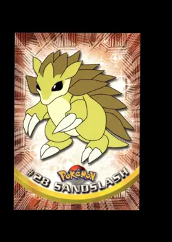 Sandslash : 1999 Topps Pokemon TV Animation Black Logo Card #28 + FREE Ship - Image 1