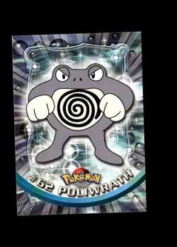 Poliwrath : 1999 Topps Pokemon TV Animation Black Logo Card #62 + FREE Ship - Image 1