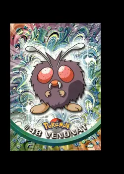 Venonat : 1999 Topps Pokemon TV Animation Black Logo Card #48 + Fast FREE Ship - Image 1